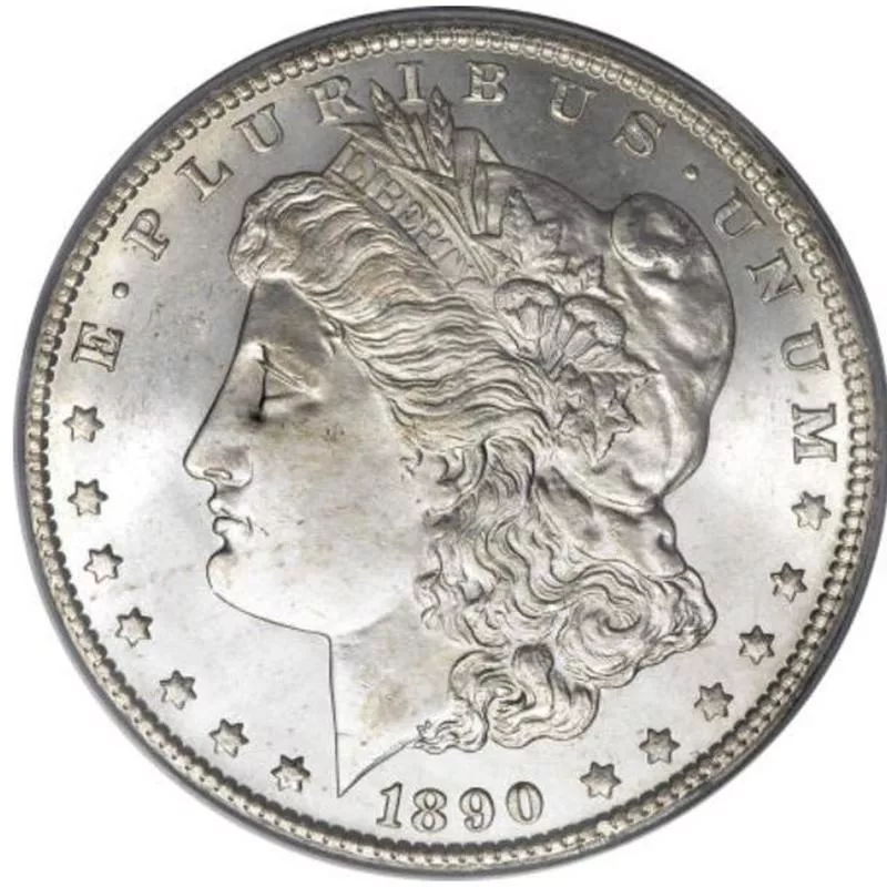 1890-CC Morgan Silver Dollar front