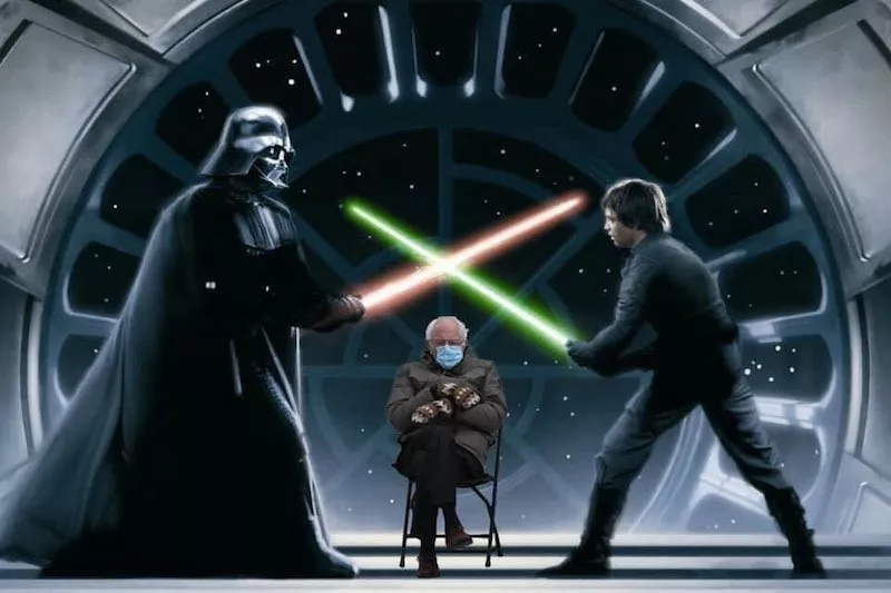 Bernie Sanders, Darth Vader, Luke Skywalker in 