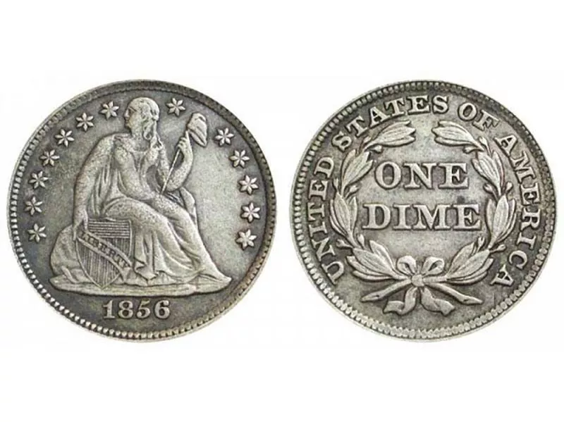 1856 S Seated Liberty Dime