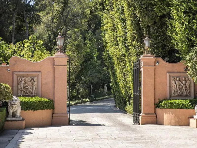 Large gated driveway