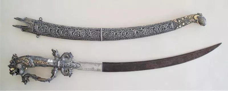 Silver Antique Sword and Scabbard from Sri Lanka