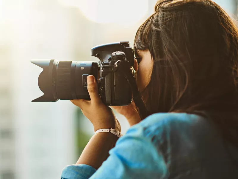 Woman with camera