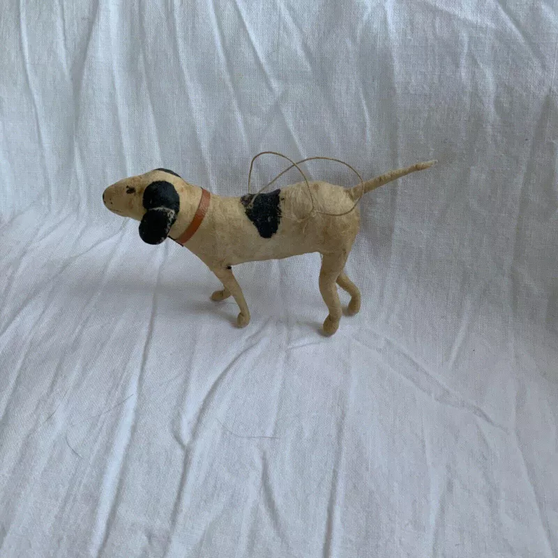 Vintage Spun Cotton Hunting Dog Christmas Ornament