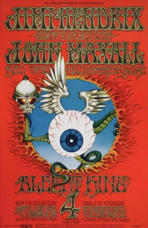 Jimi Hendrix Experience 'Flying Eyeball' Concert Poster