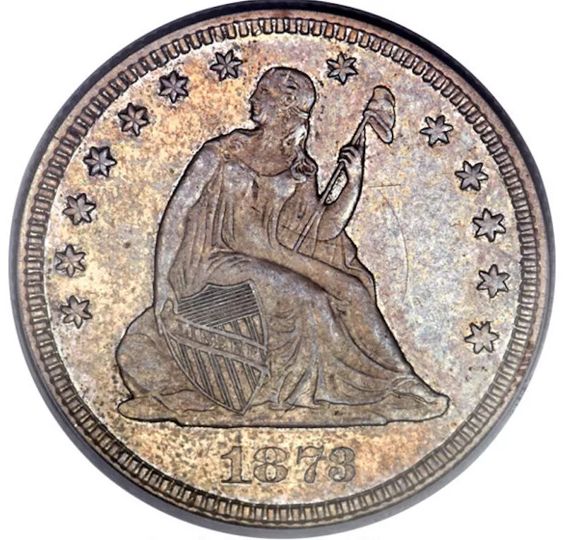 1873-CC No Arrows Liberty Seated Quarter