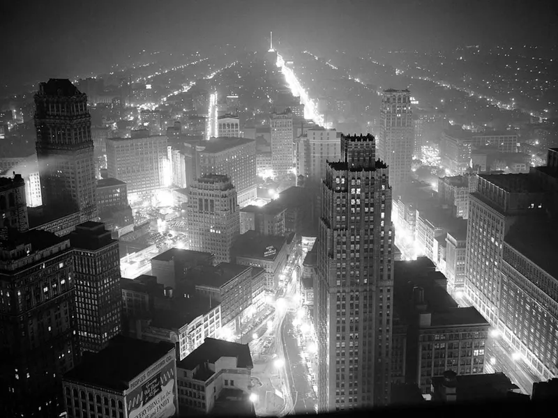 Detroit at night