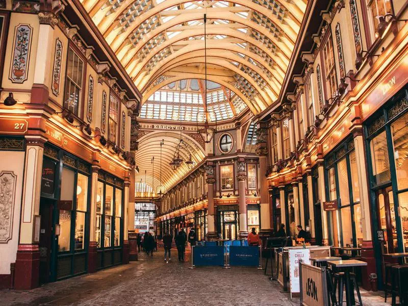 Leadenhall market in London, England, 2018