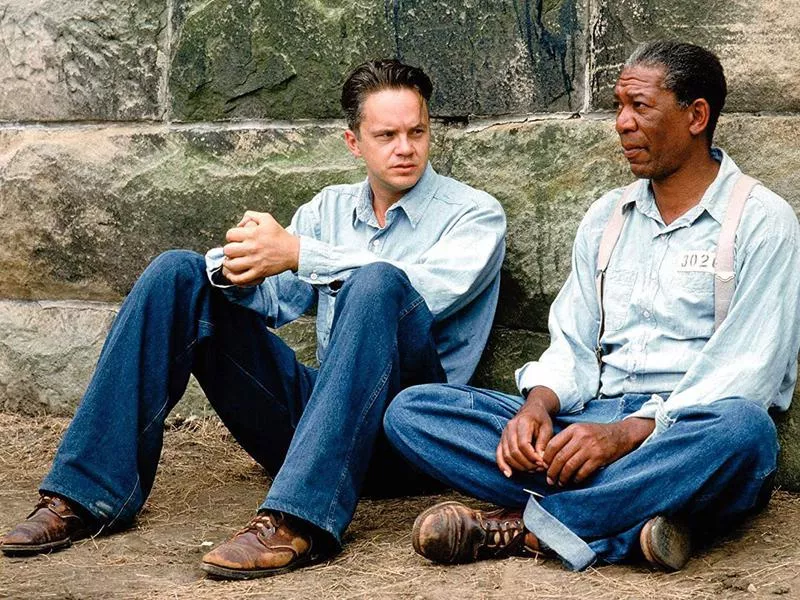 Morgan Freeman and Tim Robbins in The Shawshank Redemption (1994)