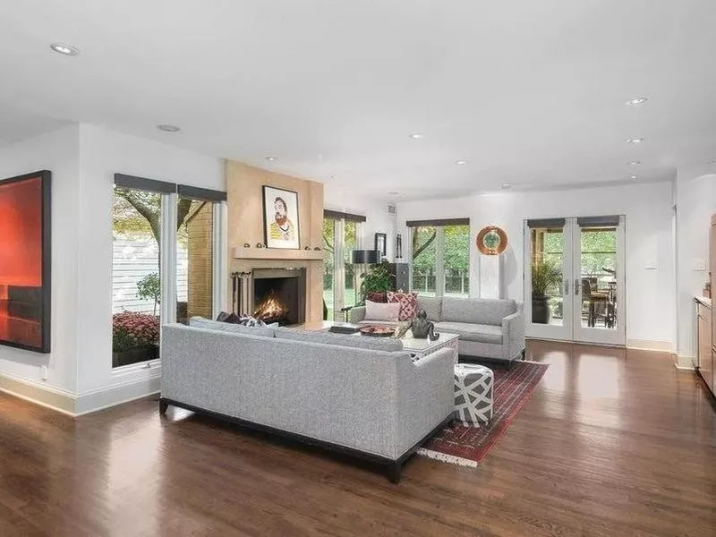 Living room with hardwood floors