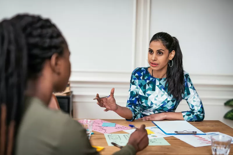 People talking in the workplace