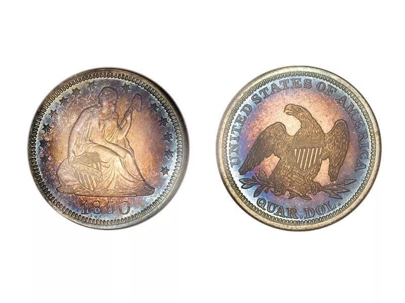 1850 Proof Liberty Seated Quarter