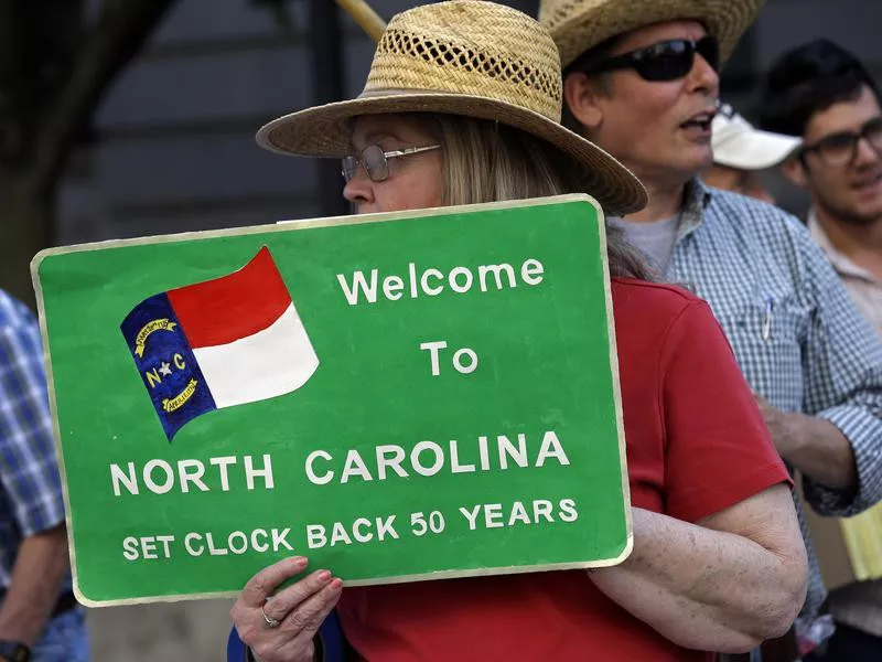 Moral Monday protester in Raleigh, North Carolina