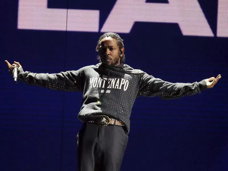 Kendrick Lamar performs at the Brit Awards 2018