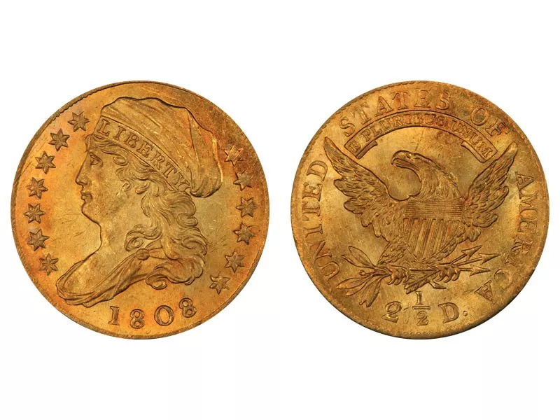 1808 Capped Bust Left Quarter Eagle