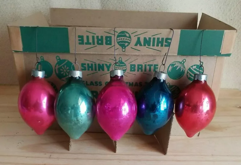 Vintage Teardrop Christmas Ornaments