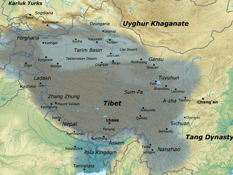 Map of the Tibetan Empire