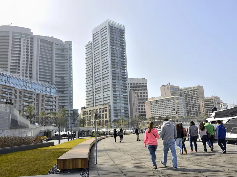 People enjoying a sunny day in Beirut, Lebanon