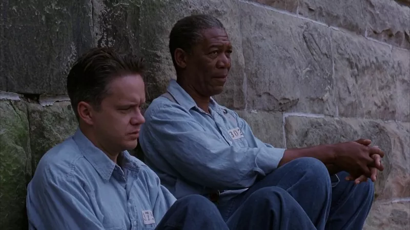 Tim Robbins and Morgan Freeman