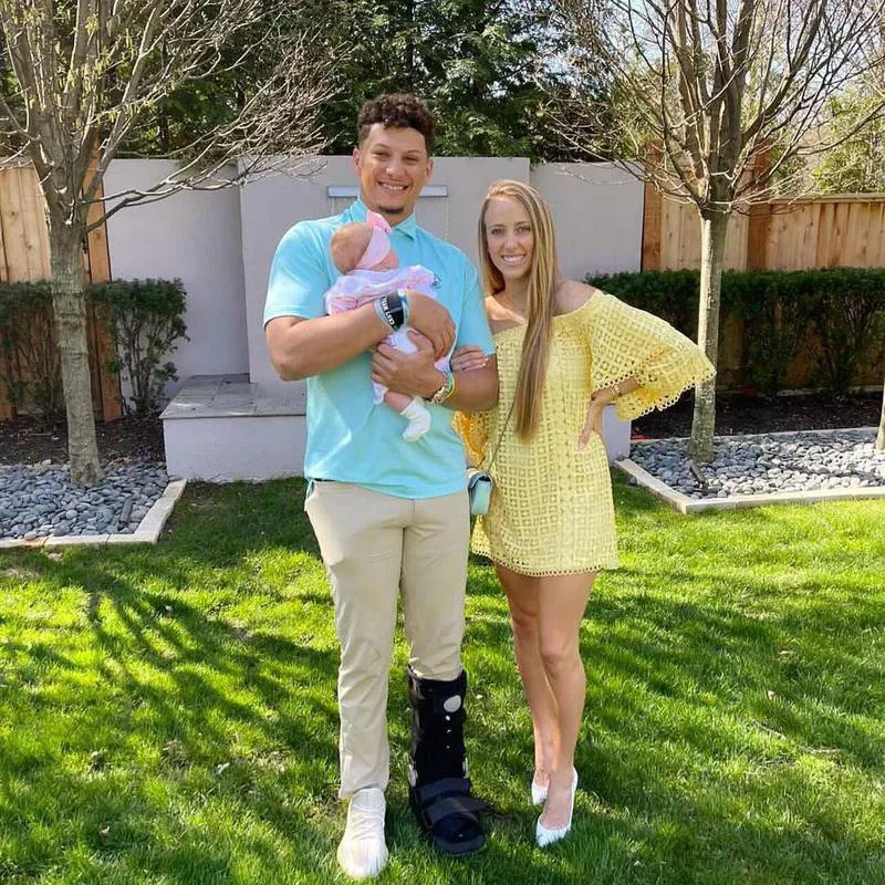 Patrick and Brittany Mahomes and baby