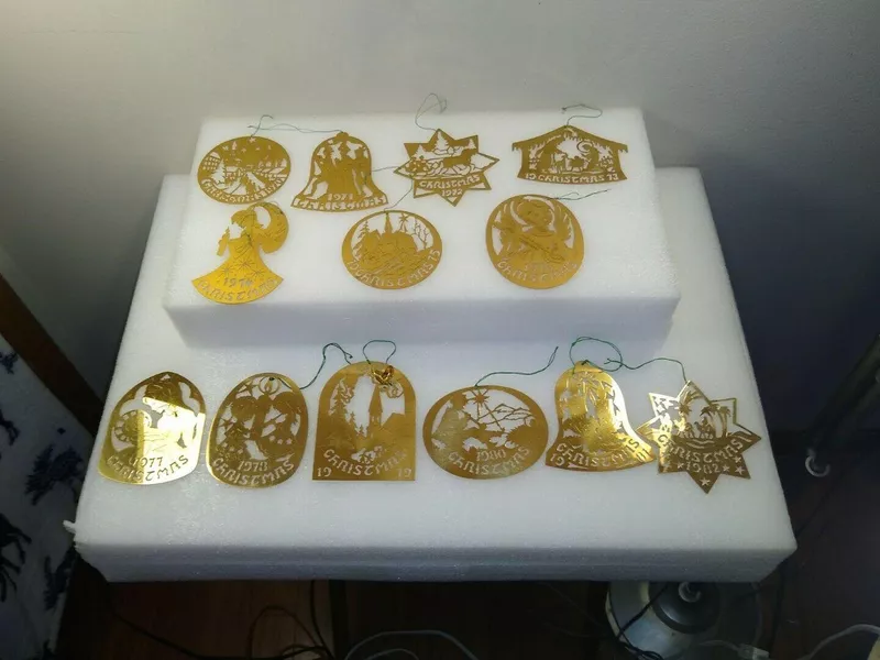 Vintage Biedermann Brass Holiday Collectable Ornament Set