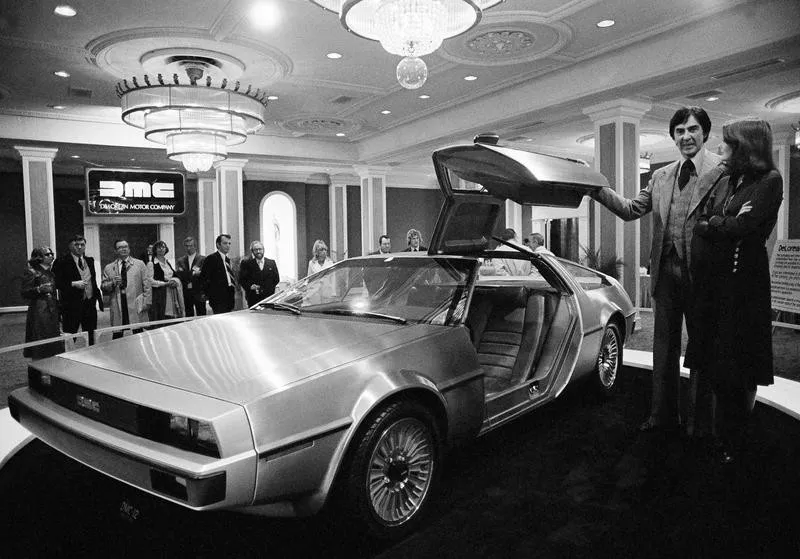 John DeLorean with the DMC-12 DeLorean