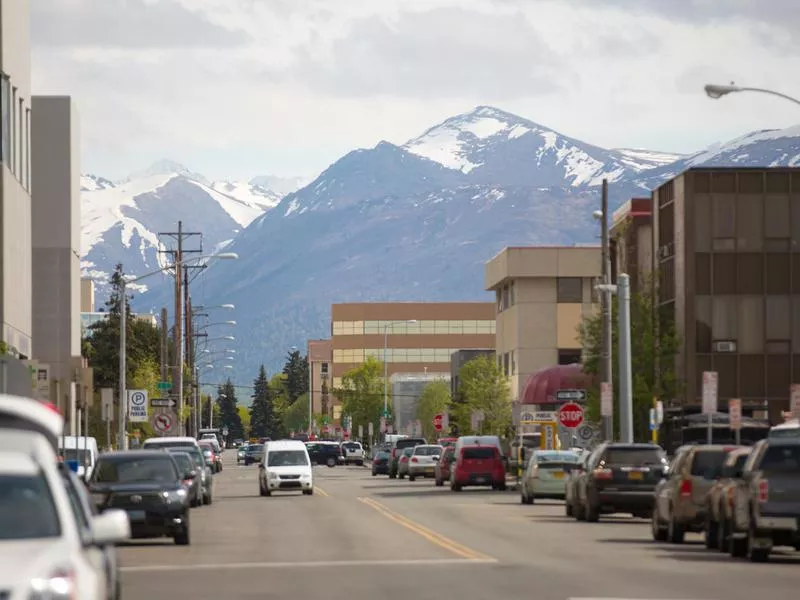 Alaska against the background of mountains