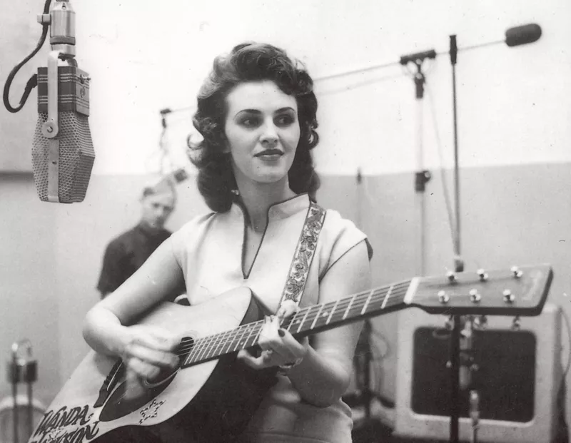 Wanda Jackson in the studio