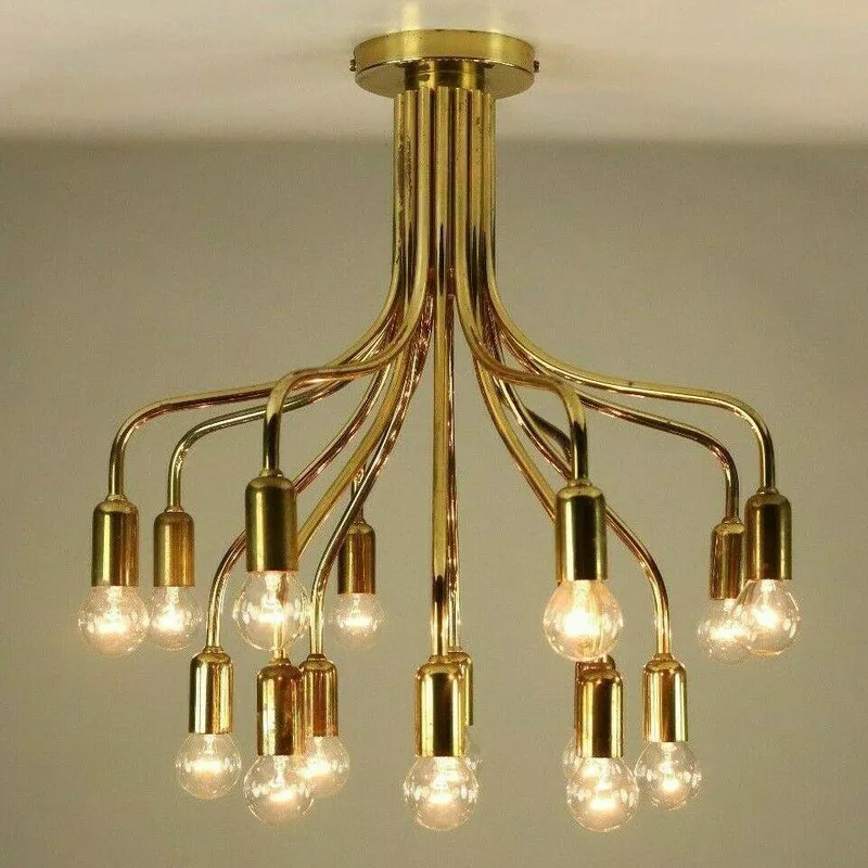 Gaetano Sciolari Brass Chandelier