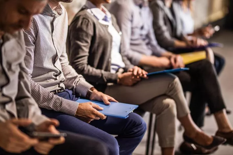 Group of job candidates waiting for interviews