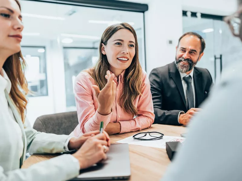 Business people meeting in modern office