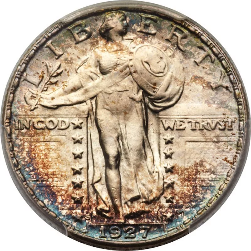 1927-S Full Head Standing Liberty Quarter