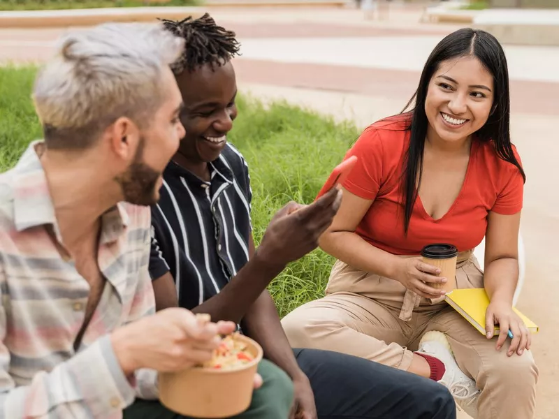 Students on college campus