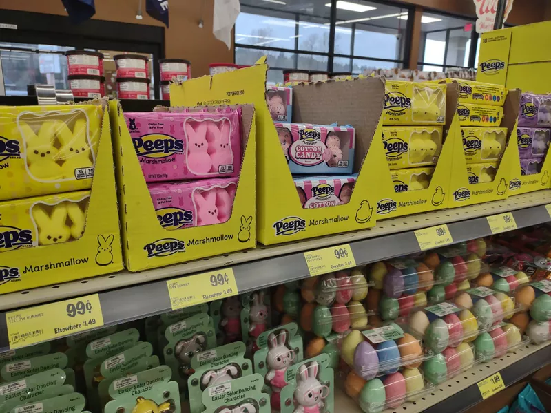 Grocery shelves of Peeps