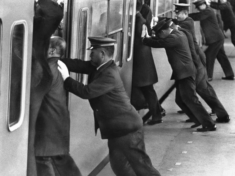 Subway passenger pushers