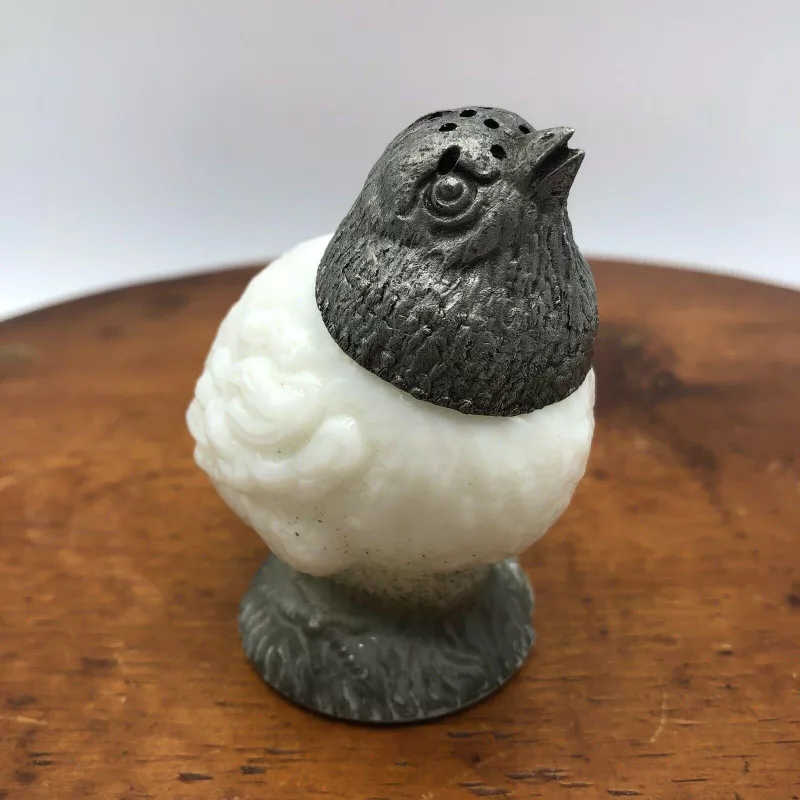 Antique Victorian Milk Glass Chick Pepper Shaker