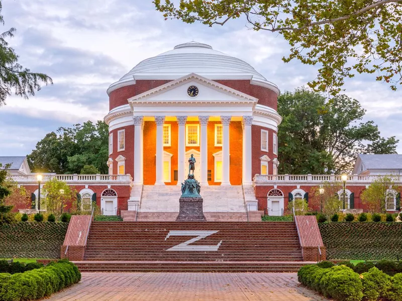 The Rotunda at the University of Virginia at dusk