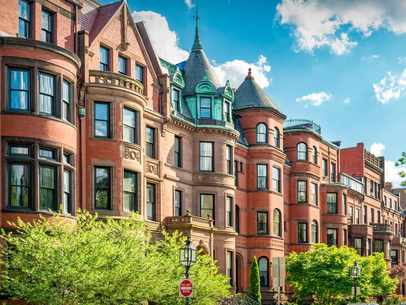 Typical Townhouses Back Bay Boston Massachusetts