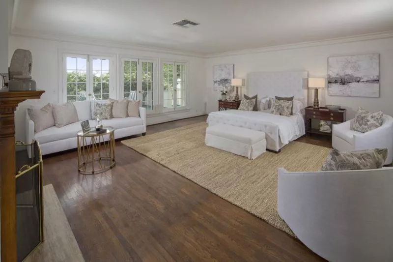 A bedroom at the Beverly Hills mansion