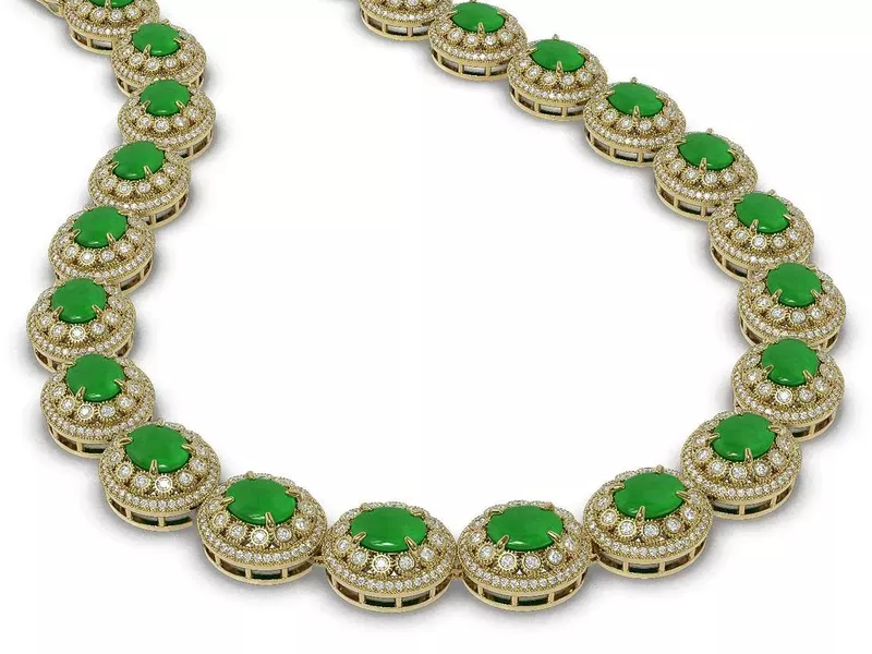 Jade and Diamond 14k Necklace