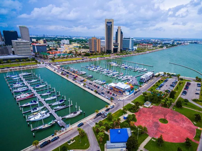 Corpus Christi Texas Aerial Over Marina