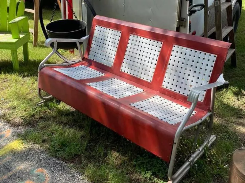 Old bench at First Monday Trade Days