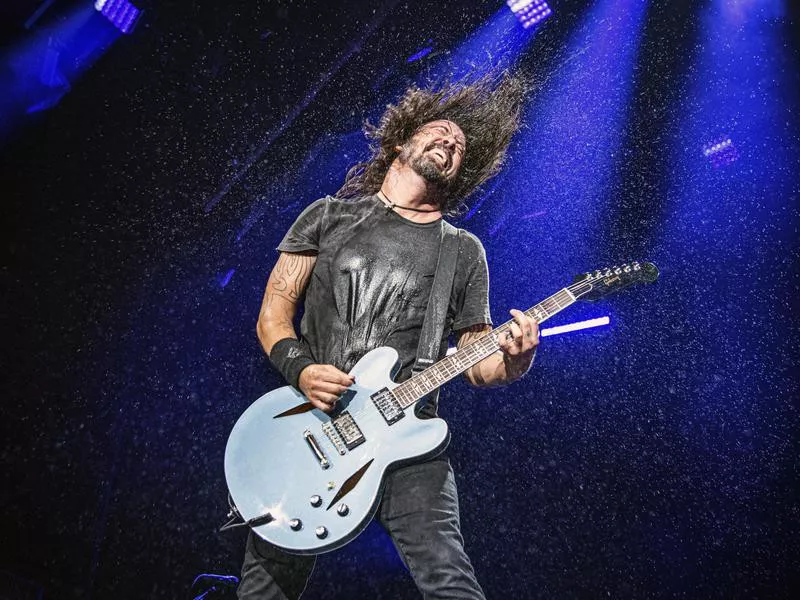 Dave Grohl playing guitar at the Bourbon and Beyond Music Festival in Louisville, Kentucky