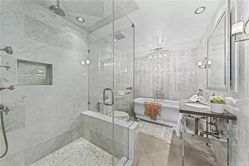 Joe Rogan's House - Marble bathroom