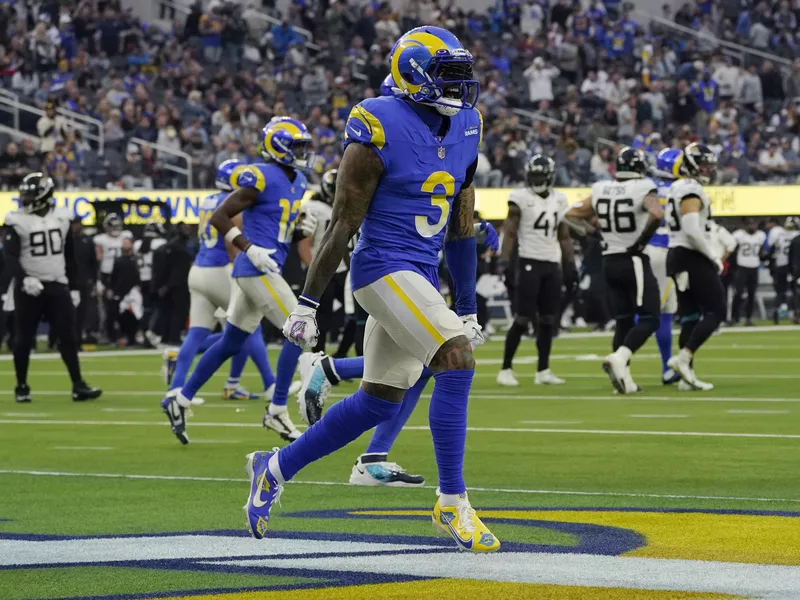 Los Angeles Rams wide receiver Odell Beckham Jr. celebrates