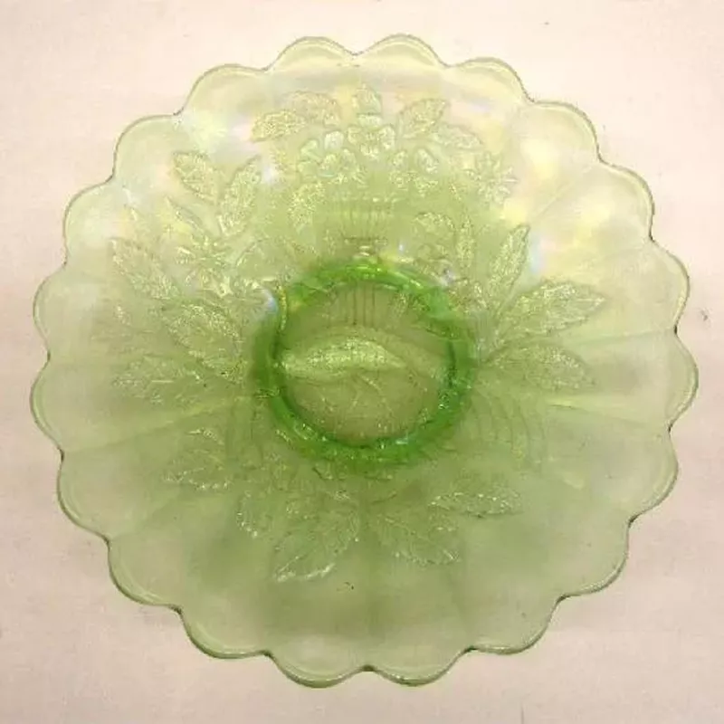 Millersburg Green Peacock Bowl