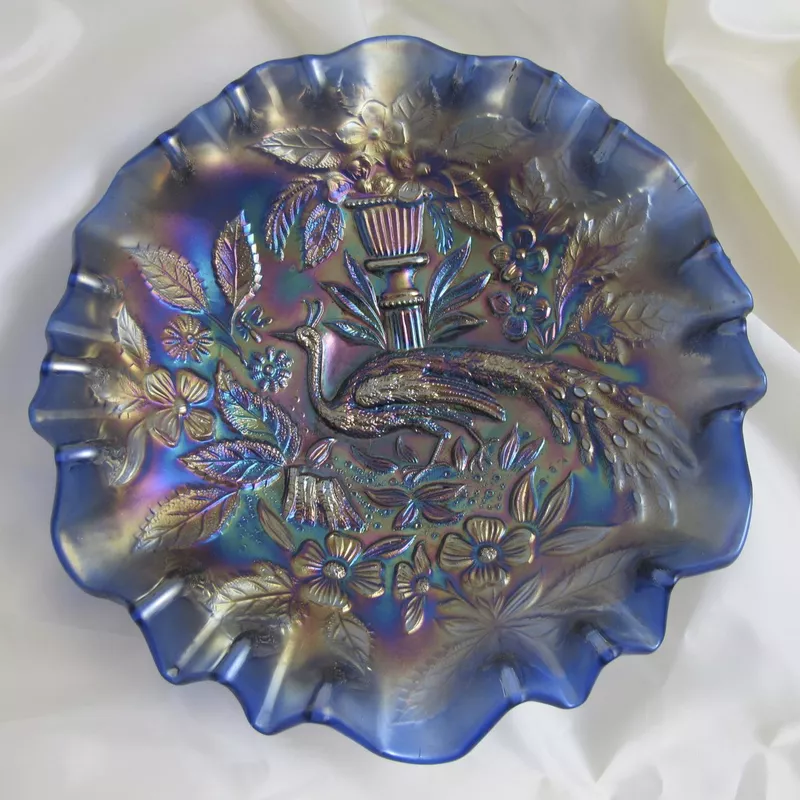 Millersburg Blue Peacock Bowl