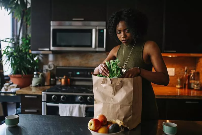 Bag full of groceries