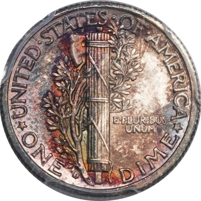 1916-D Mercury Dime with Full Band, Toning, Explained