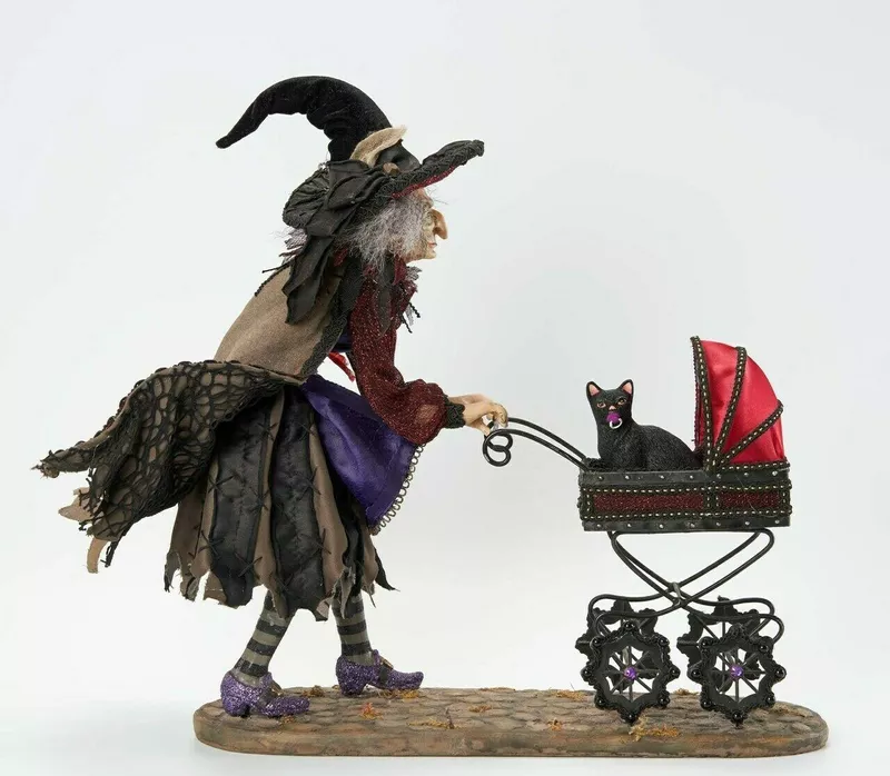 17-Inch Katherine's Collection Willinda Witch Cat Pram