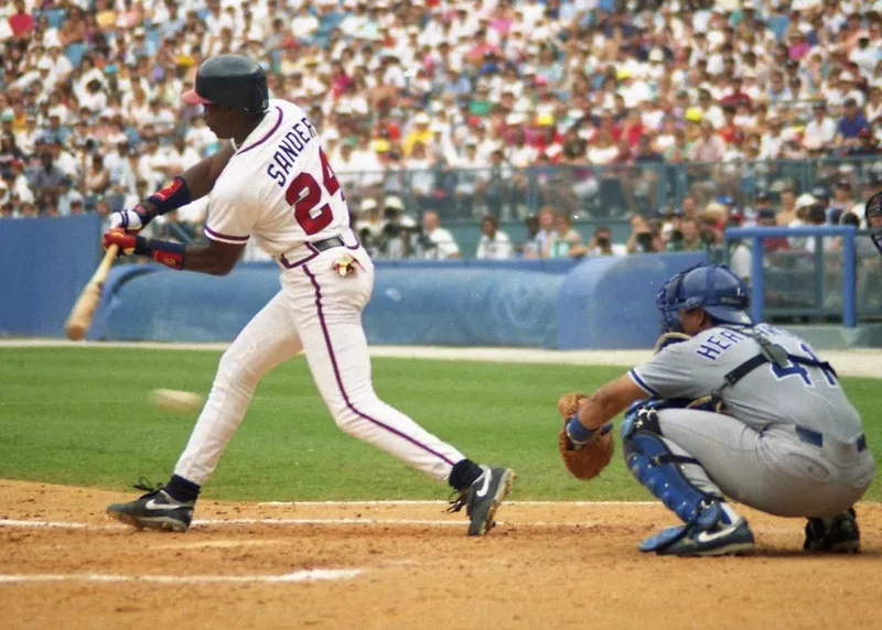 Deion Sanders batting for Atlanta